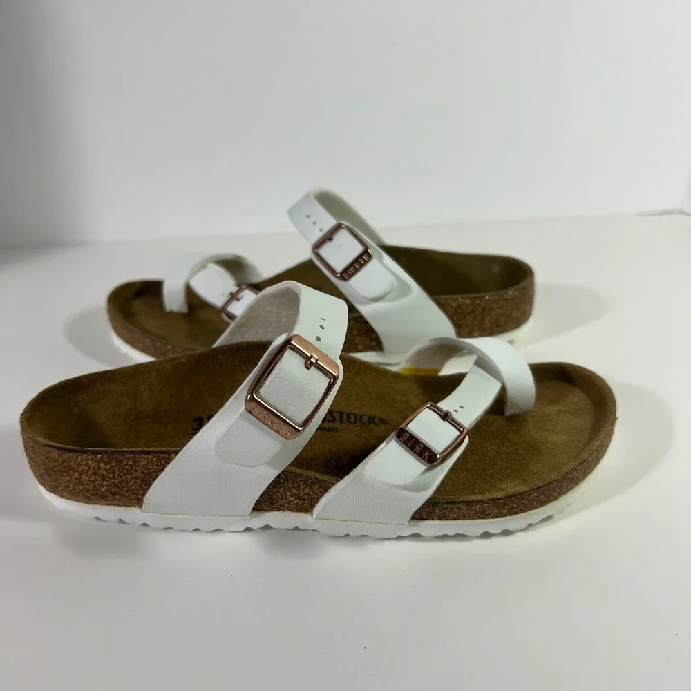 Girls Birkenstock Mayari‎ Birko-Flor Sandal 33 NWOT White